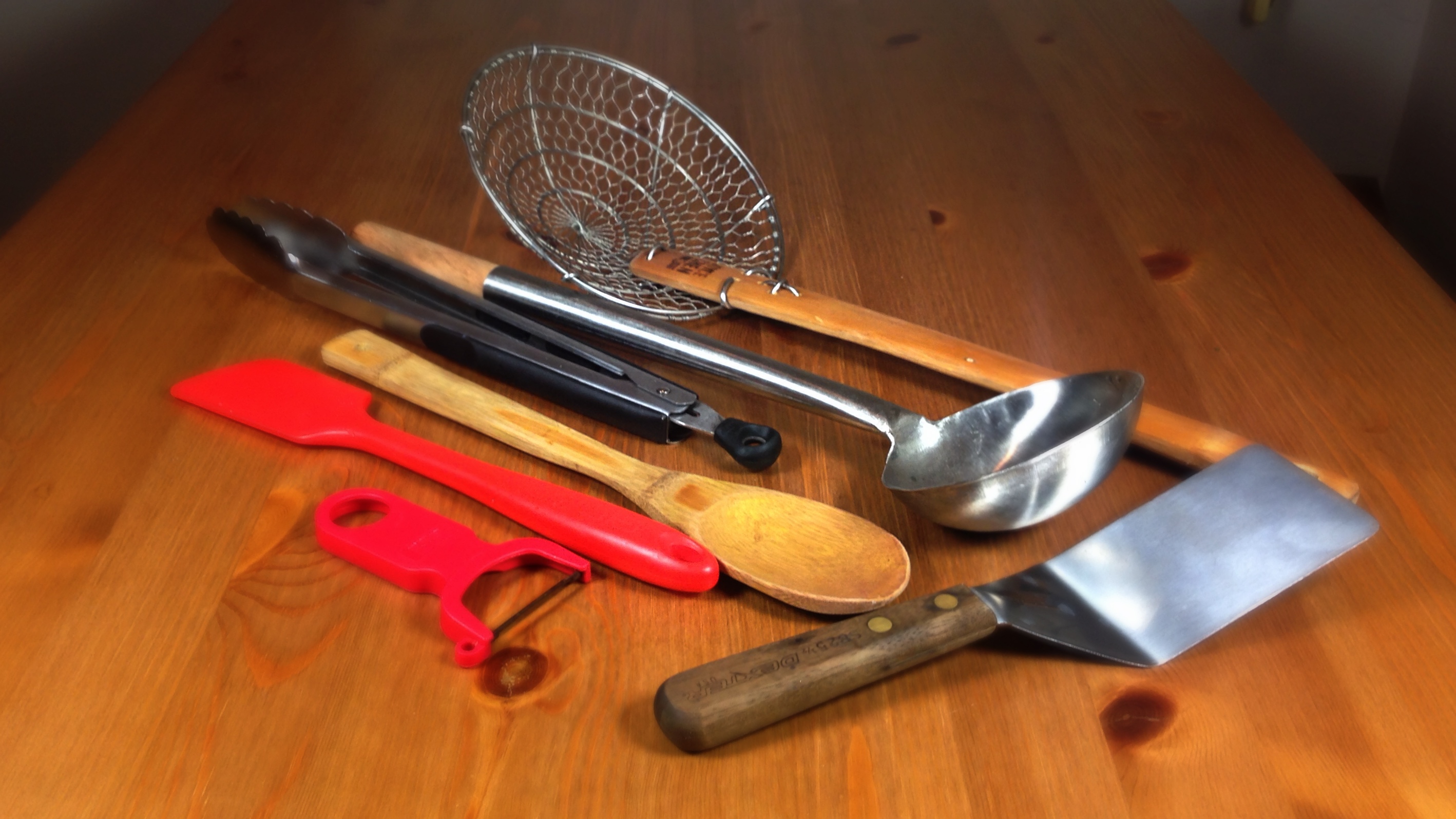 kitchen preparation table utensils